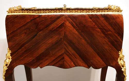 A Fine French Burr Walnut and Kingwood Ormolu Mounted Bureau de Dame