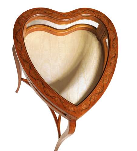 A Beautiful Victorian Mahogany Heart-shaped Bijouterie Table