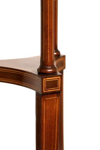 A Fine Victorian Inlaid Mahogany Torchere