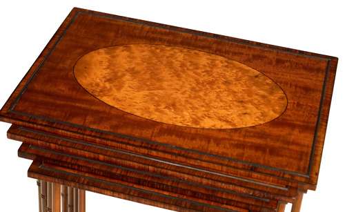 A Fine Set of Victorian Inlaid Mahogany Nest of Tables