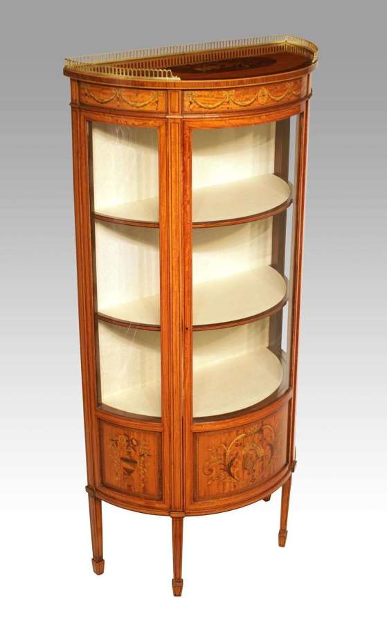 A Fine Late 19th Century Edwards & Roberts Bow Front Display Cabinet
