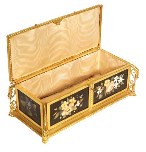 A Fine Quality 19th Century Florentine Pietra Dura Jewellery Casket