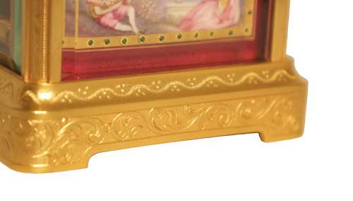 A Fine 19th C. French 'Sevres' Porcelain Panel Carriage Clock