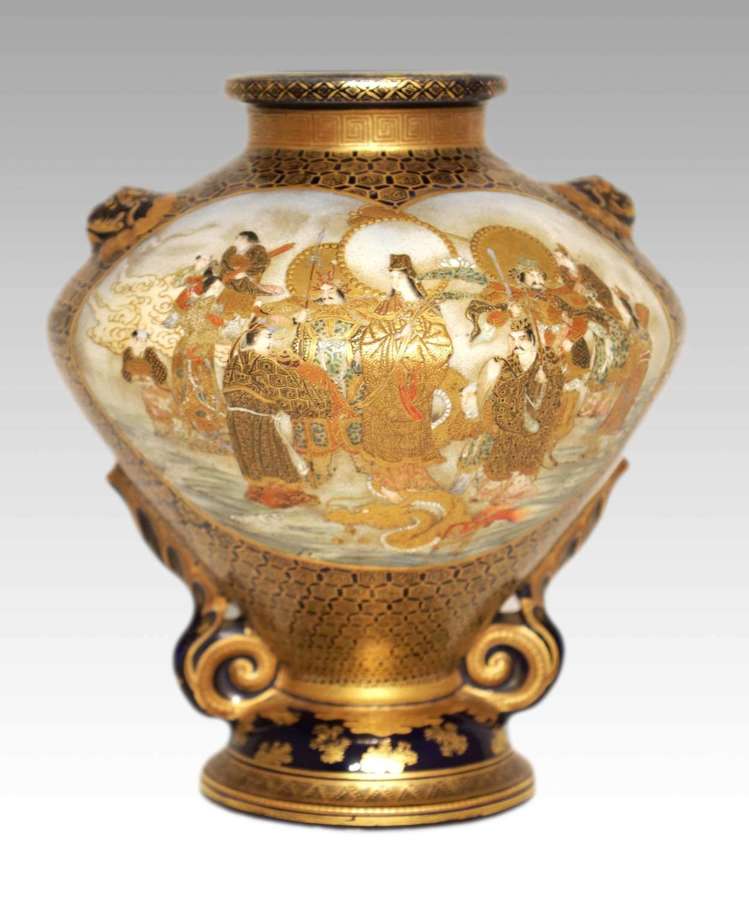 Attributed to Kinkozan, A Meiji Period Shouldered Satsuma Vase