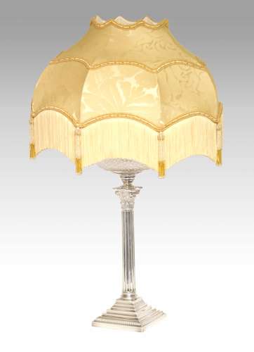 An Early Victorian Solid Silver Electrified Oil Table Lamp