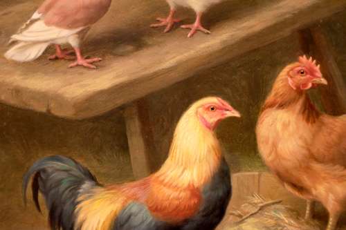 Edgar Hunt (1876 - 1953) Oil on Canvas