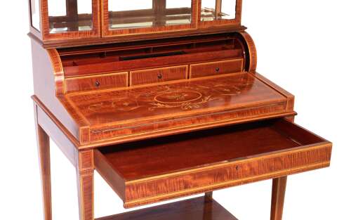 An Edwards & Roberts Miniature Cylinder Display Desk