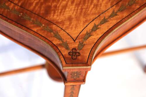 The Quality Edwardian Satinwood Inlaid Side Table