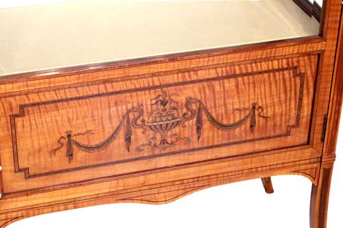 A Fine Victorian Satinwood Inlaid Display Cabinet