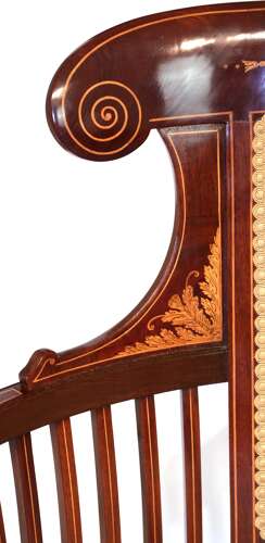 A Fine Quality Late Victorian Mahogany Inlaid Settee