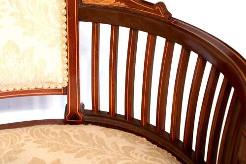 A Fine Quality Late Victorian Mahogany Inlaid Settee