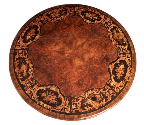 An Exhibition Quality Victorian Inlaid Burr Walnut Centre Table