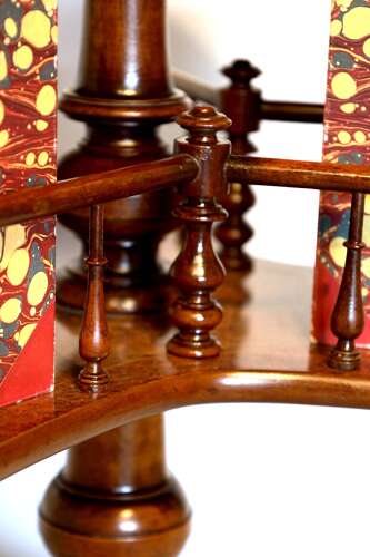 A Fine Late Victorian Inlaid Walnut Revolving Library Table