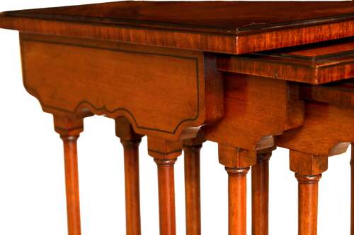 A Quality Late Victorian Satinwood Inlaid Quartetto Nest of Tables
