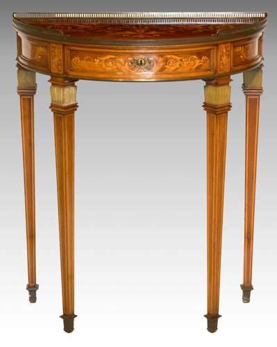 A Fine Victorian Mahogany Demi Lune Dressing Table