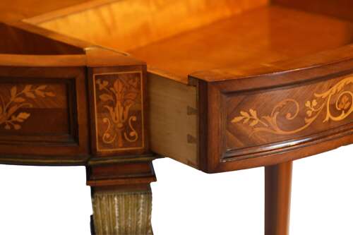 A Fine Victorian Mahogany Demi Lune Dressing Table