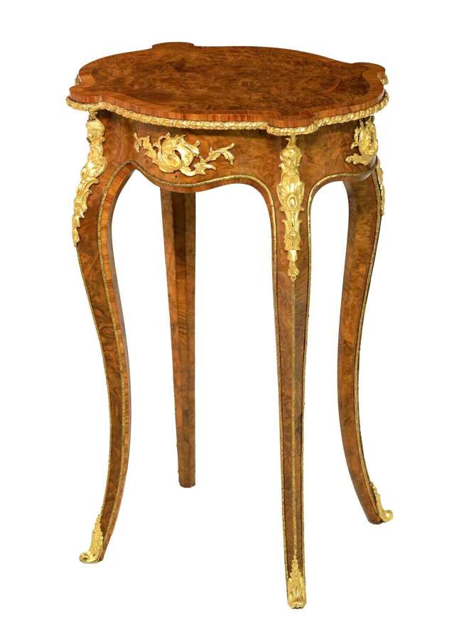 A Victorian Walnut and Gilt Bronze Mounted Occasional Table