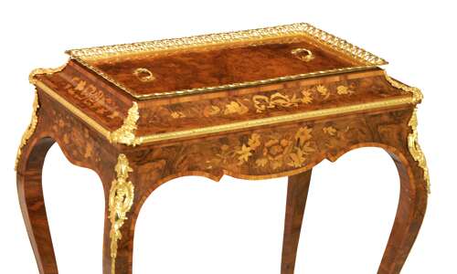 A Late 19th Century Walnut And Marquetry Jardinière Table