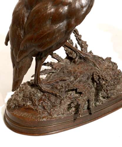Ferdinand Pautrot, French, (1832 - 1874) A Pair Of French Bronze Game Bird Sculptures