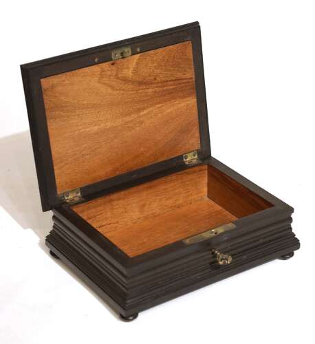 A 19th Century Italian Pietra Dura Mounted Ebonised Wood Box